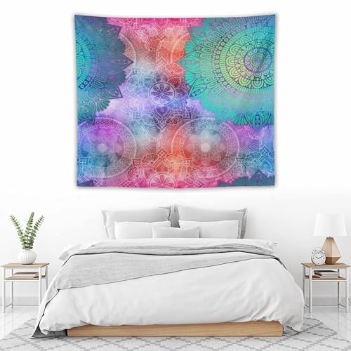 HZOHNAGO Mandala Tapestry Abstract Colored Geometry Pattern Printed Wall Tapestry Watercolor Abstract Wall Hanging for Bedroom Living Room Dorm 60" W x 50" H - color: Style-6, size: 60"L x 50"W