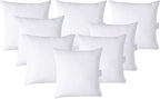 LANE LINEN Throw Pillow Inserts 18" x 18" - Set of 8 White Down Alternative Pillows for Bed, Sofa, and Couch - Fluffy Decorative Stuffer Pillow for Indoors