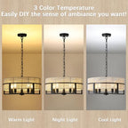Large Boho Rattan Chandelier,Farmhouse Chandelier for Dining Room Modern Pendant Light Fixture 5-Light Hand Woven Pendant Light Rustic Ceiling - size: 19.5''