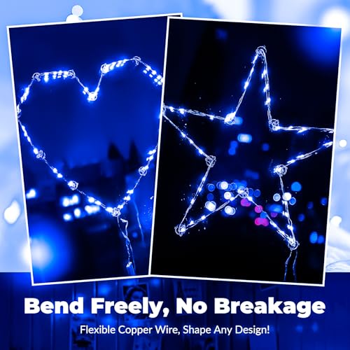 ZSJWL 30 Pack Blue Fairy Lights Battery Operated, 7FT 20LED Mini Starry Light Mason Jar Lights for Indoor Outdoor Party Wedding Halloween Thanksgiving - color: Blue, size: 30 Pack – Battery Powered
