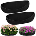 2PCS 30Inch Upgraded Planter Basket Liners Fabric Window Box Liners Felt Trough Planter Black Flower Basket Liner Non-Woven Hanging Plant Liner for Planters Garden Fence - Avoid Bird Nesting - size: 2PCS 30 Inch