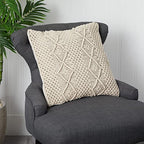 Nearly Natural 16in. Boho Woven Macrame Decorative Pillow Cover