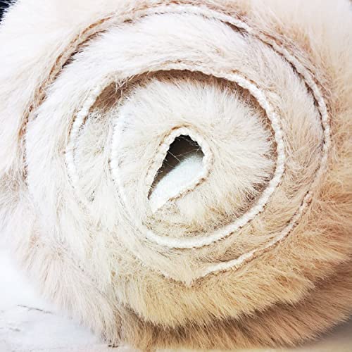 Ghouse Ultra Soft Faux Rabbit Fur Rug 2x3, Machine Washable Area Rugs for Bedroom Fluffy Rugs for Living Room, no-Shedding Carpet Sheepskin Rug Light Brown Beige - color: Beige, size: 2' x 3' (Rectangular)