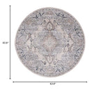 SAFAVIEH Oregon Collection 5'3" Round Beige/Grey ORE898B Oriental Distressed Non-Shedding Area Rug - size: 5'3" (Round)