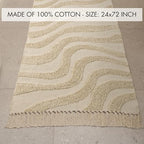 Beautiful 2x6 ft. Boho Runner Rug with Tassels for Your Hallway, Bedroom Or Living Room - Soft Cotton Carpet Fits Perfectly in Any Kitchen/Dining Space - Washable Rug Enhances Any Home Decor