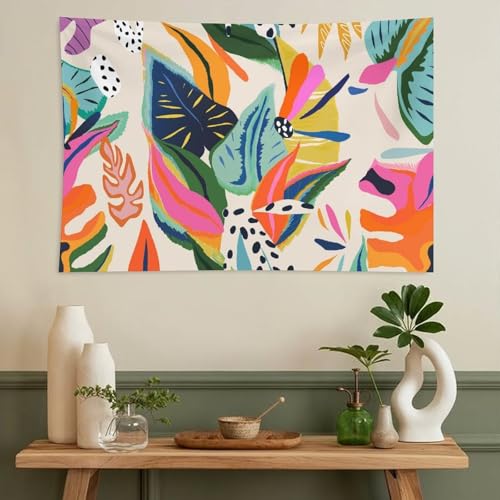 Kurtect Colorful Flower Tapestry,Abstract Bright Floral Blossom Botanical Abstract Print Tapestries for Party Beach Picnic Blankets Tablecloths Living Room Wall Deocr, 30x40 in - color: style-11, size: 40"L x 30"W
