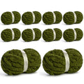 10 Pack Jumbo Chenille Yarn for Crocheting, #10 Super Bulky Baby Soft Yarn for Hand Knitting, 220 yds /70.5 oz Fluffy Chunky Knit Throw Blanket Yarn (Olive Green) - color: 10 Olive Green