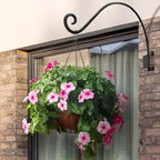 Qiang Ni Plant Hanger Outdoor: 22 Inch Bird Feeder Bracket for Garden Patio Decor - Swivel Adjustable Wall Mount Plant Hook for Hanging Flower Baskets