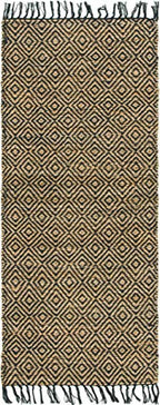 Unique Loom Braided Jute Collection Area Rug - Assam (2' 7" x 6' 1" Runner, Black/ Natural) - color: Black/Natural, size: 2'7" x 6'1" (Runner)