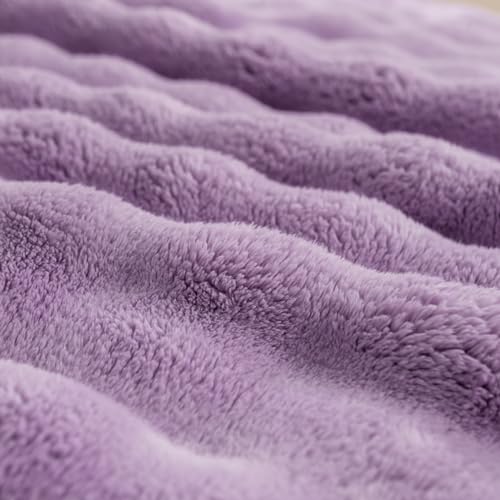 YUSOKI 3D Fleece Bubble Throw Blanket | 380GSM Ultra Soft Fluffy Plush | Non-Shedding Lightweight Cozy Blanket for Couch Sofa Bed | All Season (Lilac Purple,50 * 60inches) - color: Lilac Purple, size: Throw(50" x60")