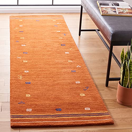 SAFAVIEH Himalaya Collection Runner Rug - 2'3" x 6', Rust, Handmade Boho Tribal Wool, Ideal for High Traffic Areas in Living Room, Bedroom (HIM563P) - color: Rust, size: 2'3" x 6' (Runner)