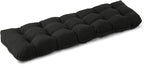 Outdoor Bench Cushion, 59x18x5 Inch, Waterproof Bench Cushion for Outdoor/Indoor Furniture, Tufted Patio Bench Seat Cushion, Fade Resistant Outdoor Cushions for Porch Swing Couch, Black