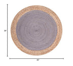SAFAVIEH Area Rug 3' Round - Natural Fiber Collection - Grey & Natural Brown, Handmade Jute, Braided Border Design (NF801F) - color: Grey/Natural, size: 3' (Round)