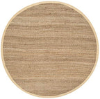 SAFAVIEH Natural Fiber Collection Area Rug - 7' Round, Natural, Handmade Farmhouse Jute, Ideal for High Traffic Areas in Living Room, Bedroom (NF732A) - size: 7' (Round)