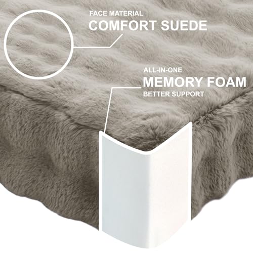 JKMAX 2 Pcs High Density Foam Floor Pillow - Upgraded Large Pillows Seating for Adults - Outdoor Floor Cushion with Soft Tufted Cover - Yoga Pillows for Sitting On Floor - 22 Inch Light Taupe - color: Light Taupe, size: 2 Counts