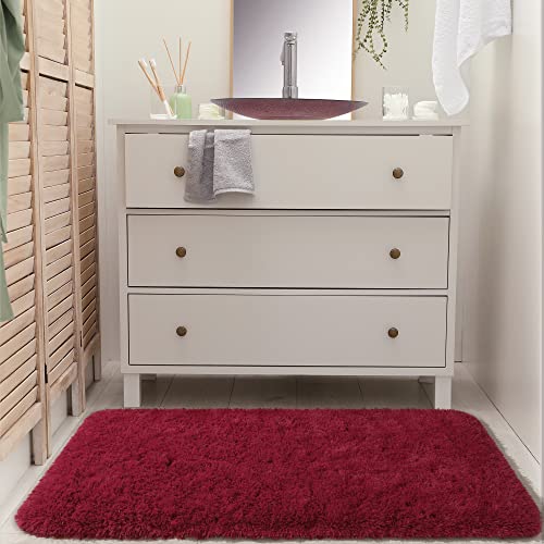 Chicrug Soft Runner Rug for Bedroom Living Room Plush Fluffy Rug 2x4 Feet, Shag Furry Runner Rug Carpet Non Shedding for Nursery Children Kids Girls Room Home Decorative, Wine Red - color: Wine Red, size: 2' x 4' (Runner)