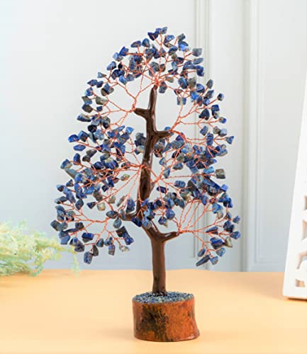 Crocon® Lapis Lazuli Chakra Crystal Tree of Life Gifts for Men Him & Family Handmade Gemstone Feng Shui Crystal Decoration Spiritual Gifts, Money Tree, Bithday Gift for Women Healing Crystals - color: Lapis Lazuli (Copper Wire)