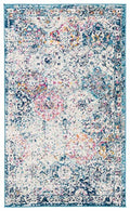 SAFAVIEH Madison Collection Accent Rug - 2'3" x 4', Navy & Teal, Boho Chic Distressed Design, Non-Shedding & Easy Care, Ideal for High Traffic Areas in Entryway, Living Room, Bedroom (MAD611N) - color: Navy/Teal, size: 2'3" x 4' (Rectangular)