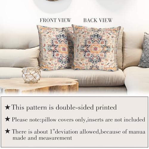Boho Throw Pillow Covers 18x18 inch Set of 2,Bohemian Vintage Carpet Pattern Antique Ethnic Decor Double Sided Pattern Cushion Cover Soft Pillow Case Living Sofa Room Bed Square Pillow Cover - color: Boho-1, size: 18" x 18" (Pack of 2)