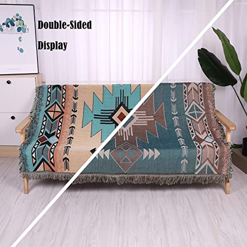 Hopstar Aztec Throw Blanket Navajo Indian Blankets and Throws Boho Western Decor Couch Cover Blanket for Bed Sofa Living Room Beach Travel 51"x63" - color: Hoh Xil, size: 51"x63"