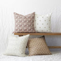 Woven Nook - Modern & Luxurious Decorative Boho Throw Pillow Covers - Durable Quality & Machine Washable - 100% Cotton Canvas - Dover Set - 4 Pack (18 x 18)