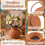 1 Pack Real Rattan Vase Woven Vase for Flower Decorative Wick AER Flower Plant Weave Basket Dark Brown Country Rustic Pastoral Style Tabletop Centerpiece for Home Decor (Pyknic) - style: Pyknic