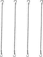 Chain for Hanging Plants,25 Inch Black Hanging Chain Basket Kits with Hooks for Bird Feeder Plant Extender Porch Wind Chime (Black, 25 Inch-4PCS)
