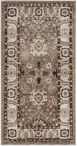 SAFAVIEH Vintage Hamadan Collection Area Rug - 2'7" x 5', Taupe, Traditional Persian Design, Non-Shedding & Easy to Clean, Ideal for Front Door, Kitchen, Entryway, Accent Space (VTH214T) - color: Taupe, size: 2'7" x 5' (Rectangular)