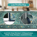 Moynesa Ultra-Thin Washable Teal Non Slip Bathroom Rug - 2x6 Laundry Room Mat, Machine Washable Non-Slip Pet Friendly Carpet Runner for Camper RV Foyer Kitchen Hallway - color: Teal, size: 2' x 6'
