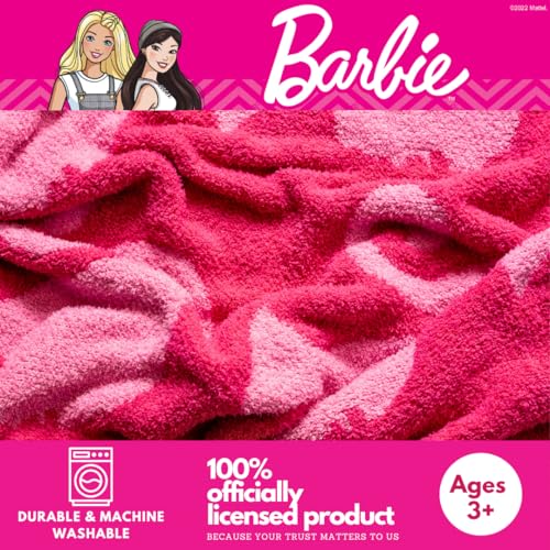 Franco Collectibles Barbie Adult Bedding Soft Cozy Chic Dream Lux Intarsia Knit Throw Blanket, 50 in x 60 in, (Officially Licensed Product) - color: Barbie, size: 50 in x 60 in