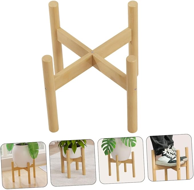 Bamboo Plant Pot Stand Indoor Plant Display Rack Boho Style Flower Pedestal