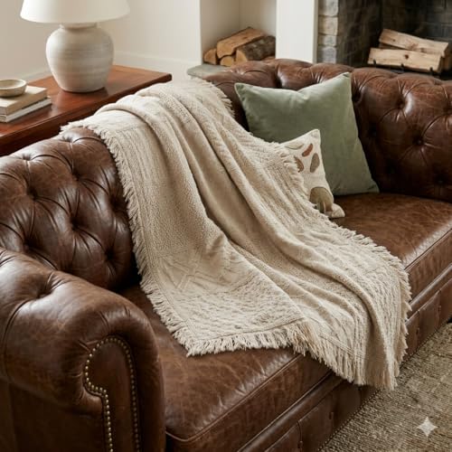 Pure Country Weavers Irish Fisherman Natural Waffle Weave Blanket - Gift Tapestry Throw Woven from Cotton - Made in The USA (69x48) - color: Irish Fisherman