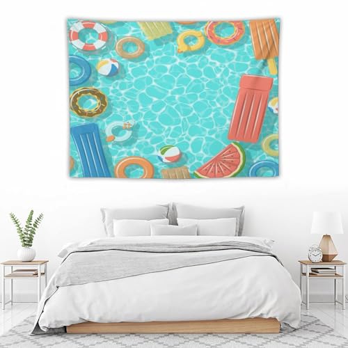 Kurtect Summer Theme Tapestry,Swimming Pool Fruit Cartoon Kids Teens Pattern Print Tapestries for Party Beach Picnic Blankets Tablecloths Living Room Wall Deocr, 30x40 in - color: style-2, size: 40"L x 30"W