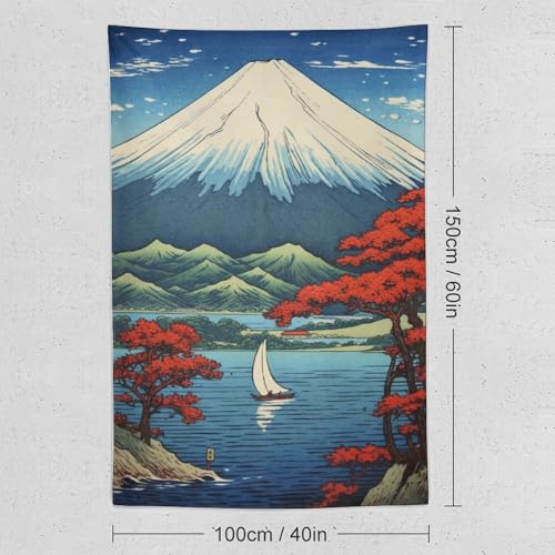 QEOPGNE Wall Tapestry for Bedroom Mount Fuji Mountain Landscape Lake Fall Leaves Japanese Painting Wall Tapestry Large Wall Art Tapestries Room Decor for Bedroom Living Room 40"x60" - color: Style2, size: 60"L x 40"W
