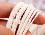 FLIPPED 100% Natural Cotton Macrame Cord,5mm x110 Yards Macrame Cords Colored Cotton Macrame Rope Craft Cord for DIY Crafts Knitting Plant Hangers Christmas Wedding Décor(Beige, 5mm110yards)