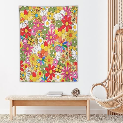 70s Vintage Flower Tapestry，Retro Floral Hippie Aesthetic Art Tapestries Home Decor for Living Room Bedroom Nursery 30"x40" - color: 70s Flower-2, size: 40"L x 30"W