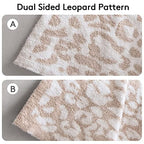MH MYLUNE HOME Ultra Soft Leopard Throw Blanket (50x60 inches) Microfiber Blankets Plush Warm Reversible Cheetah Blanket Leopard Pattern Throw for Couch Bed Sofa - Khaki, 50"x60" - color: Leopard Khaki, size: 50"x60" - 550 GSM