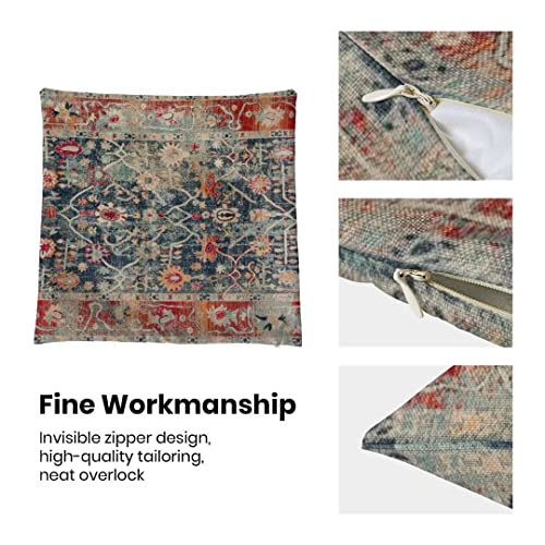 AEIOAE Boho Vintage Retro Pillow Covers 18x18 Set of 2 Boho Colorful Style Decorative Throw Pillow Outdoor Linen Square Farmhouse Decor Cushion Cover for Home Couch Sofa - color: Colorful, size: 18" x 18" (Pack of 1)