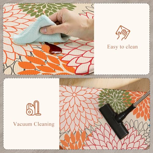 KIMODE Half Circle Kitchen Mats for Floor Cushioned Anti Fatigue,Semi Round Boho Kitchen Rug Non Slip,Waterproof Padded Kitchen Floor Mat Carpet Decor for Sink Laundry Bathroom,Colorful - color: Colorful, size: 28" x 18" (1 PC)--0.47 inches