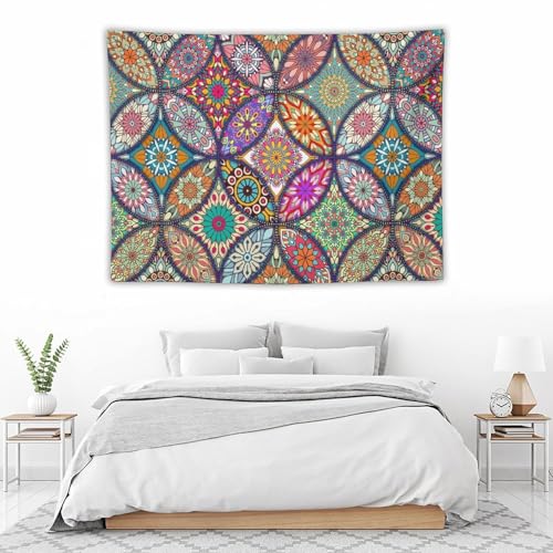 Boho Mandala Tapestry Retro Circle Paisley Ethnic Tribal Hippie Colorful Pattern Wall Hanging Tapestries Home Decor for Living Room Bedroom Apartments Farmhouse Dorm,40inx30in (102×76cm)【Small】 - color: Boho-13, size: 40Wx30L