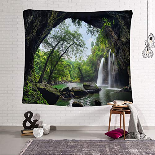 Llamazing Forest Home Decor Tapestry - Living Room Bedroom Decoration Curtain for Landscape and Magic (Waterfall, 78''L60''W) - color: Waterfall, size: 78"L x 60"W