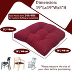 MTMR Outdoor Chair Cushions Set of 2, Water-Repellent 19”X19” Patio Chair Cushions with High Elasticity PP Cotton, No Fading Tufted Patio Furniture Cushions, Thick Seat Cushions for Outdoor Furniture - color: Burgundy
