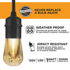 Enbrighten LED Outdoor String Lights 24ft Soft Warm White Patio Lights with Ultra-Durable Shatterproof and Waterproof Acrylic Bulbs for Balcony, Backyard, Porch, Gazebo, Deck, Party and Market, 35629 - size: 24ft