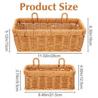 2 Pcs Wall Hanging Basket Wall Mount Pantry Fruit Basket Boho Style Decor Storage Baskets Adhesive Bathroom Cabinet Organizer for Bathroom Kitchen Garden Living Room with 4 Hooks