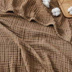 EMME Cotton Muslin Throw Blanket Couch Breathable Gauze Blanket Soft Lightweight Blankets Adults (Brown, 50"x60") - color: 12 - Brown, size: Throw (50" x 60")
