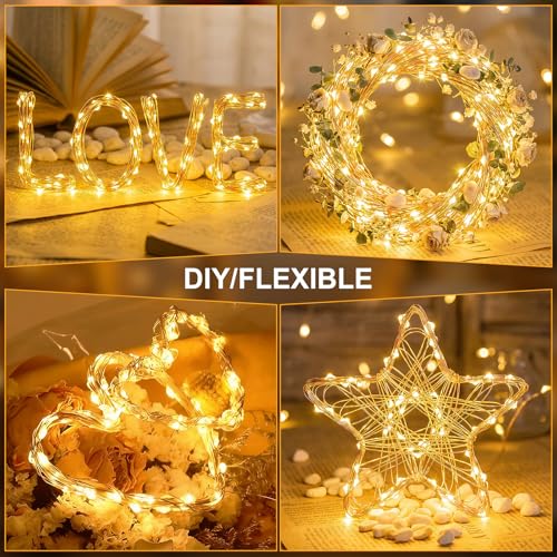 Solar String Lights 2 Pack Total 66FT 200LED Solar Fairy Lights Outdoor Waterproof 8 Lighting Modes Twinkle Lights for Patio, Garden Yard Party Wedding Tree Christmas Halloween Decoration, Warm White - color: Warm White