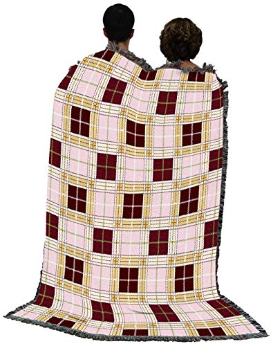 Pure Country Weavers Innocent Plaid Blanket - Gift Tapestry Throw Woven from Cotton - Made in the USA (72x54) - color: Innocent