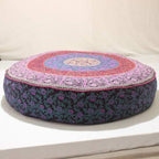 Indian Mandala Floor Cushion Cover Cotton Handmade Peacock Feather Large Yoga Mat Boho Room Decorative Pillow Cover Ottoman Cover Kids Bean Bag Footstool Pouf Case Pet Dog Bed