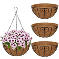 12 inch Metal Hanging Baskets for Plants Outdoor, 4 Pack Metal Wire Hanging Basket Planter with Coco Liner Flower Pots for Indoor Outdoor Garden Porch Patio, Heart-Shaped - size: 12" x 4 Pack, style: Heart