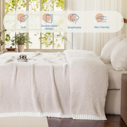 Whale Flotilla Knit Throw Blanket, Ultra Soft Warm Reversible Cozy Decorative Blankets for Couch Sofa and Bed, 50x60 Inch, Camel - color: Camel, size: 50x60 Inch
